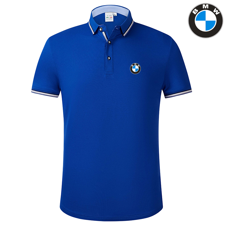 2022 Polo BMW Homme Coton épissage Couleur Col Contrasté Manche Courte